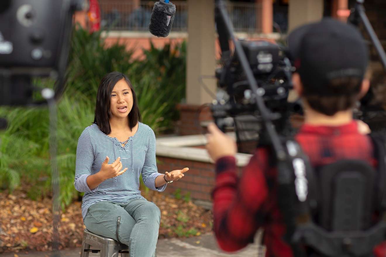 My team shooting an interview.